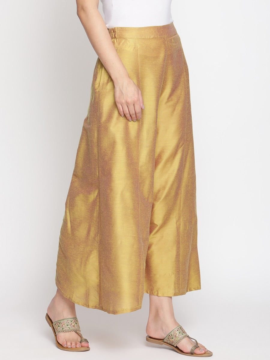 TNQ Women's Shimmer Sharara Palazzo Pants (Golden) at Amazon Women's  Clothing store