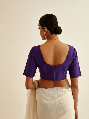 Banarasi blouse with gota patti design-Royal Purple