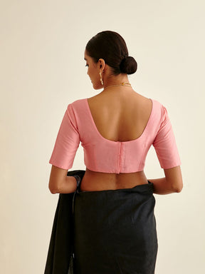 Banarasi blouse with gota patti design-Coral Pink