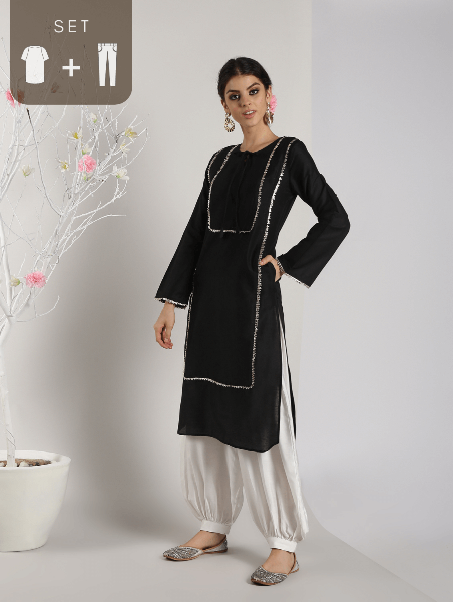 Buy Party Wear Dark Brown Hand Work Dual Tone Silk Kurti With Dhoti Online  From Surat Wholesale Shop