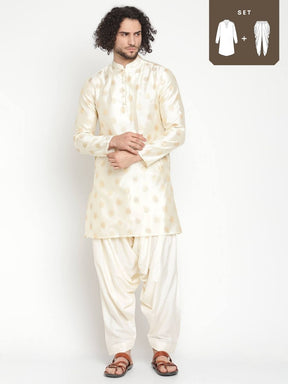 Zari work banarasi kurta with Afghani salwar
