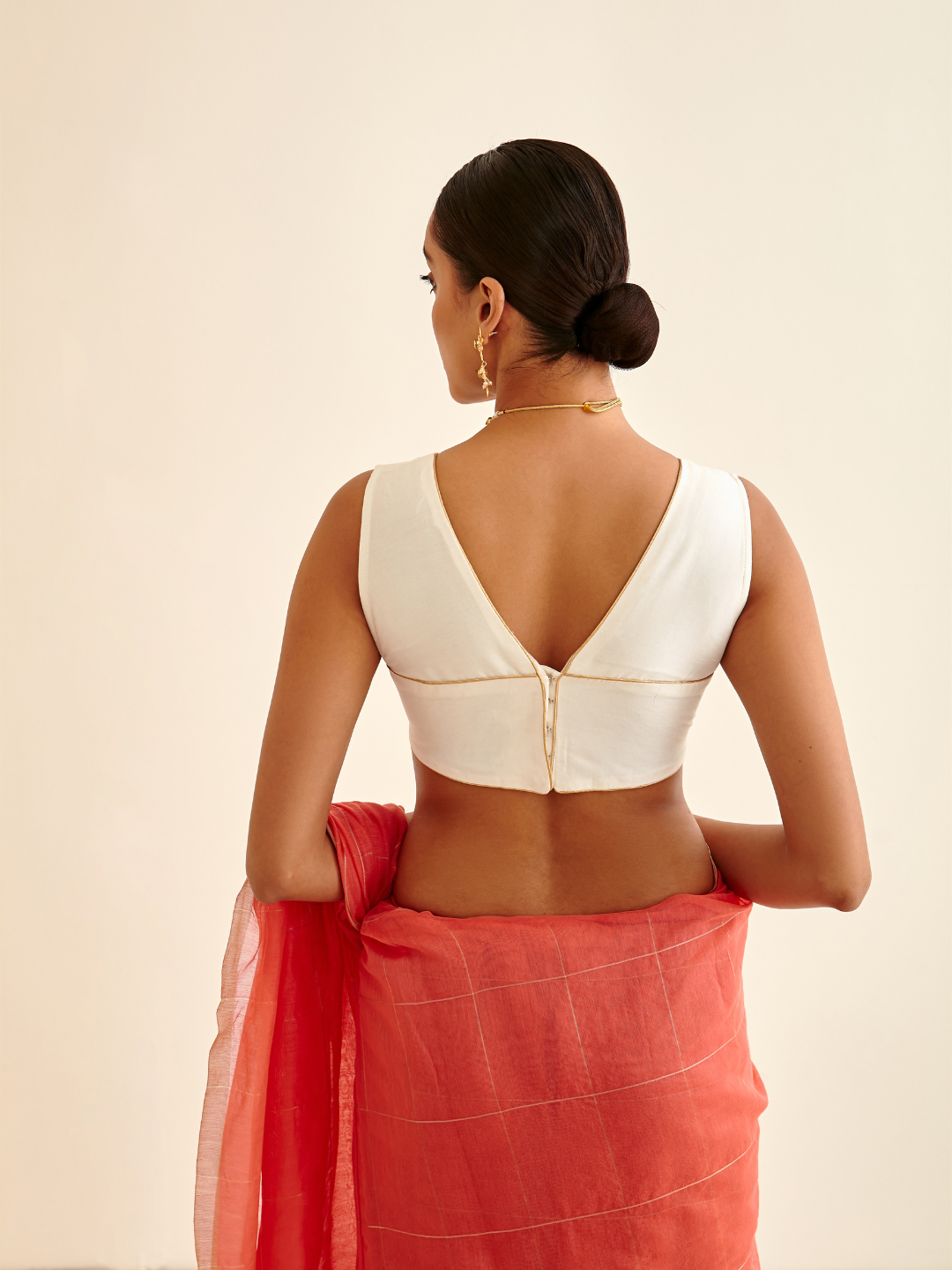Corset fit blouse-Soft white