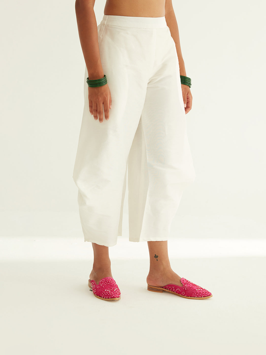 Pleated pants in Dupion Art Silk