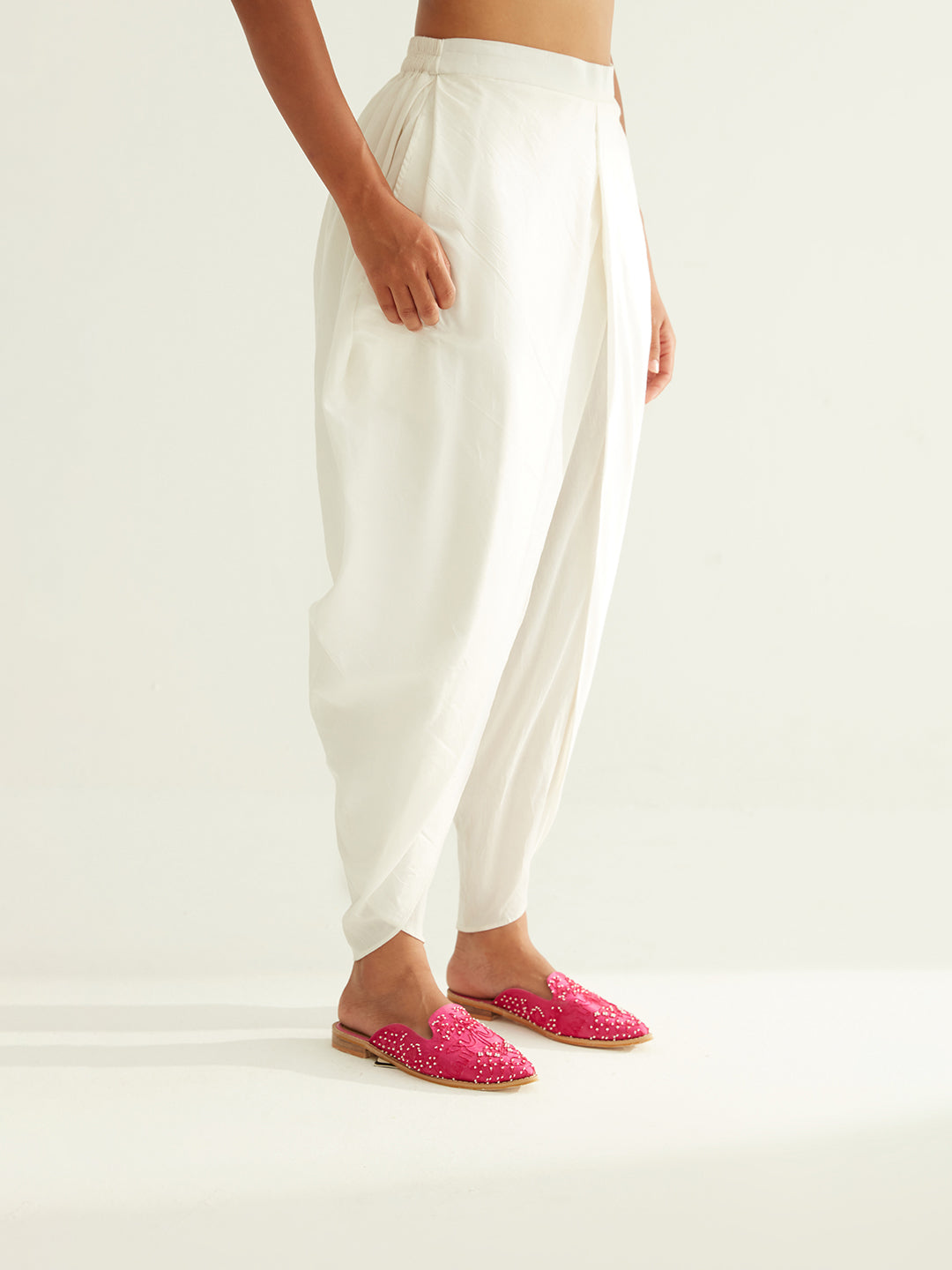 Tulip dhoti pants with elasticated waist