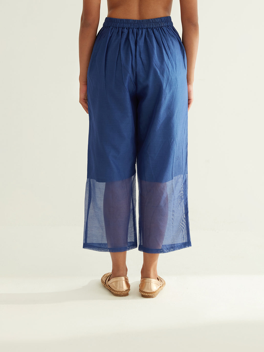 Semi-sheer straight pants