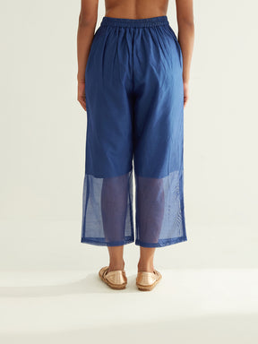 Semi-sheer straight pants