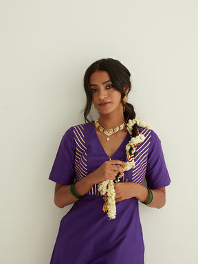 Straight banarasi kurta with Gota Patti details on front