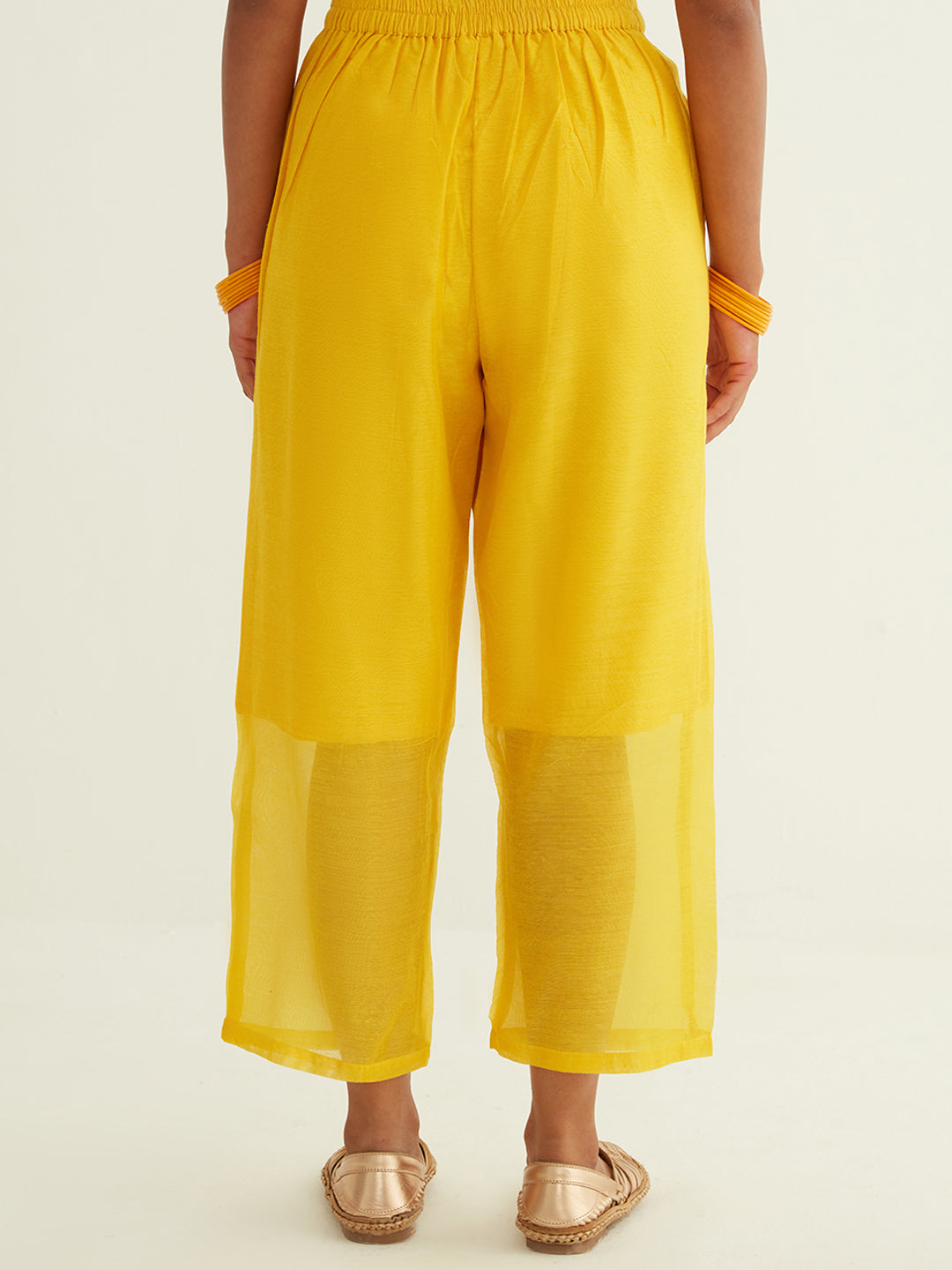 Semi-sheer straight pants