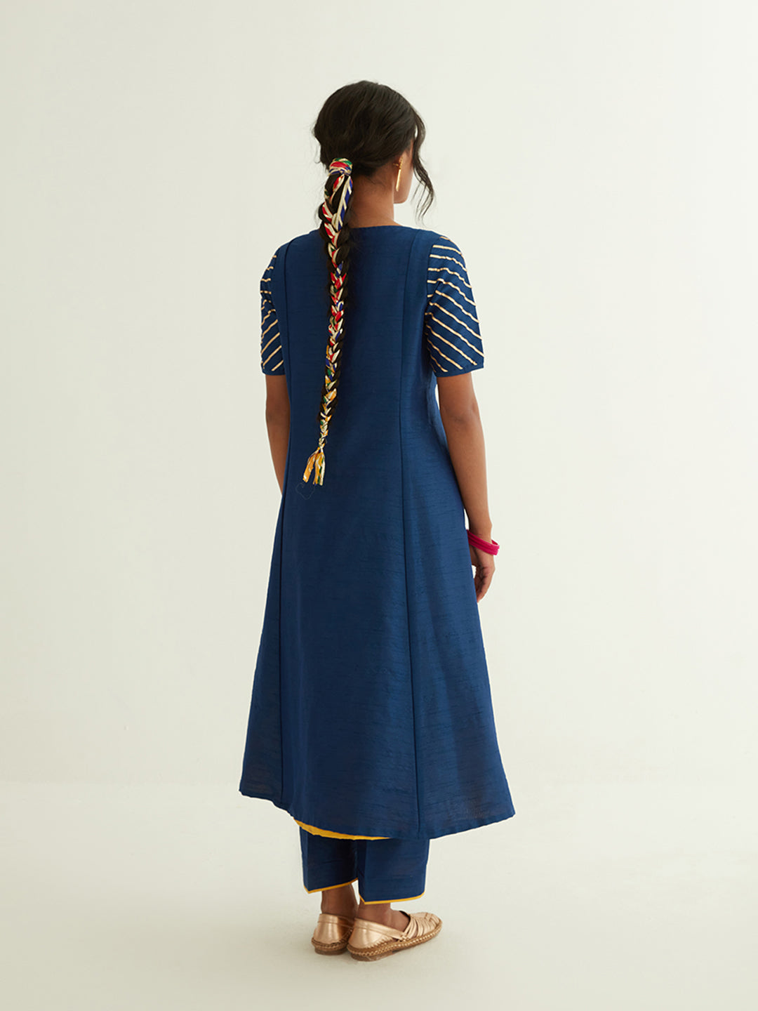 Front Slits banarasi kurta with Gota Patti details on the sleeves