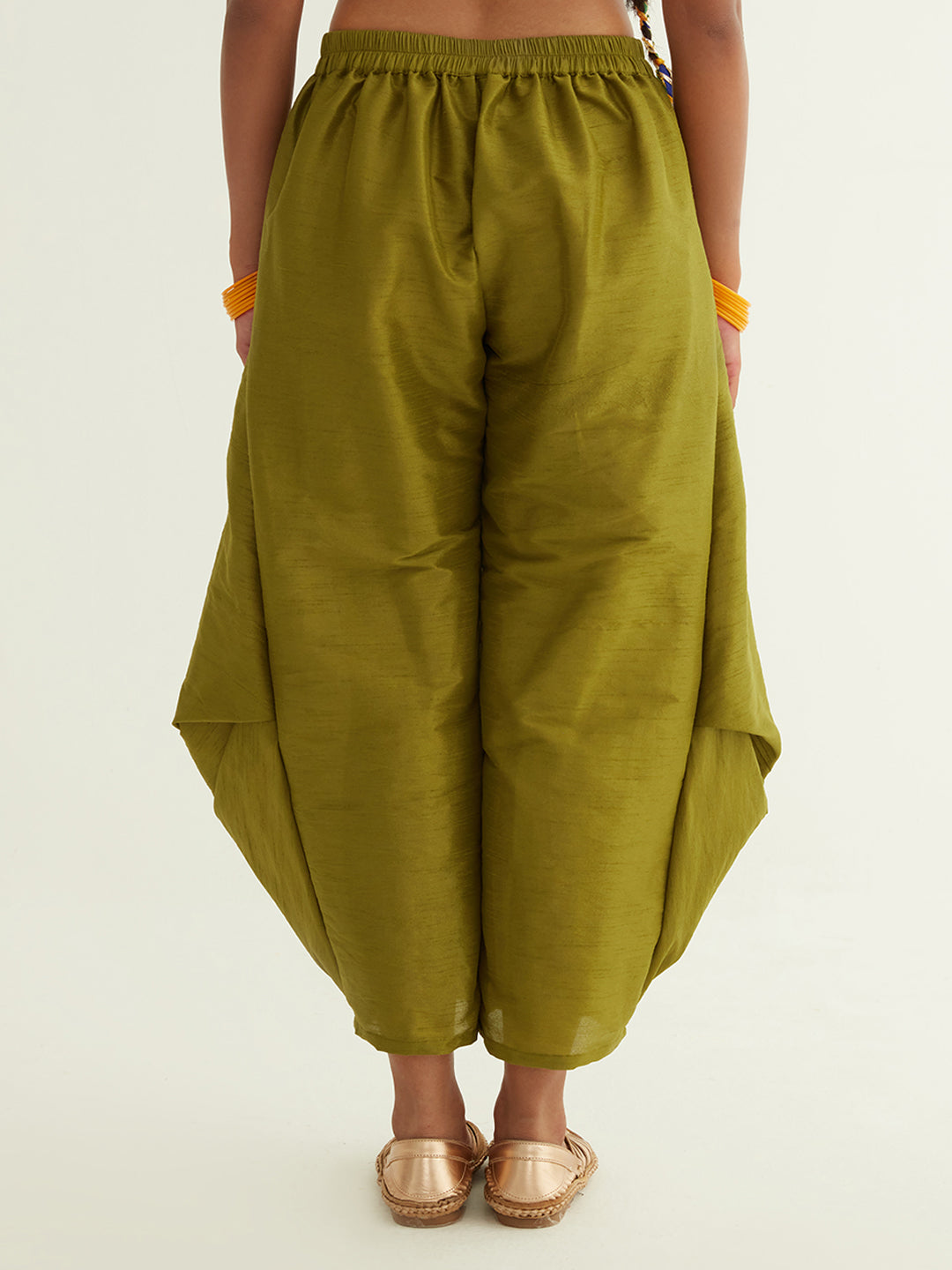 Pleated pants in Dupion Art Silk