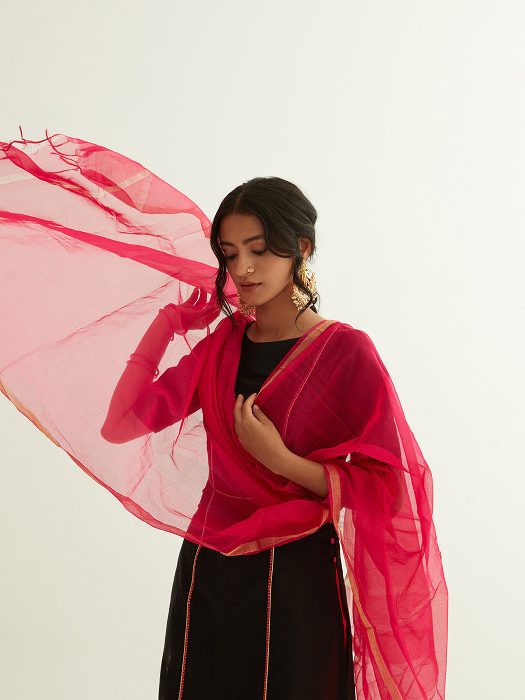 Straight short kurti with princess seam highlights