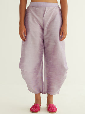 Pleated pants in Dupion Art Silk
