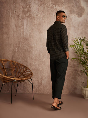 Slim fit classic collar shirt- Charcoal Black