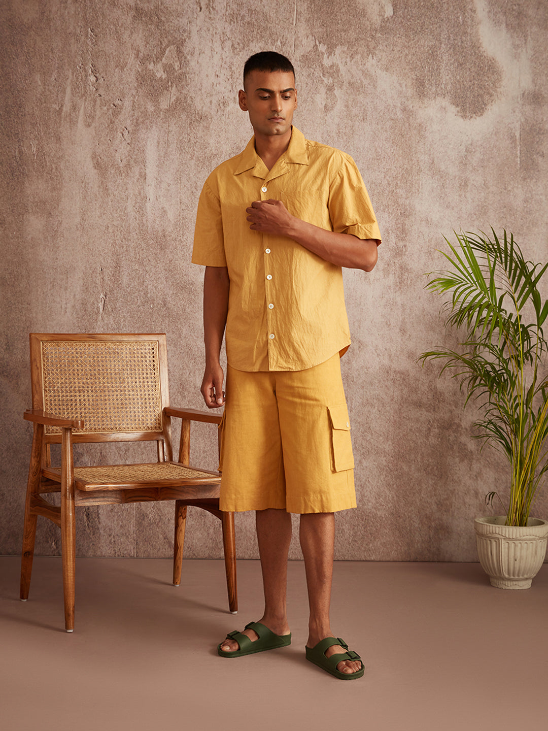 Lapel collar shirt-Tortilla Brown