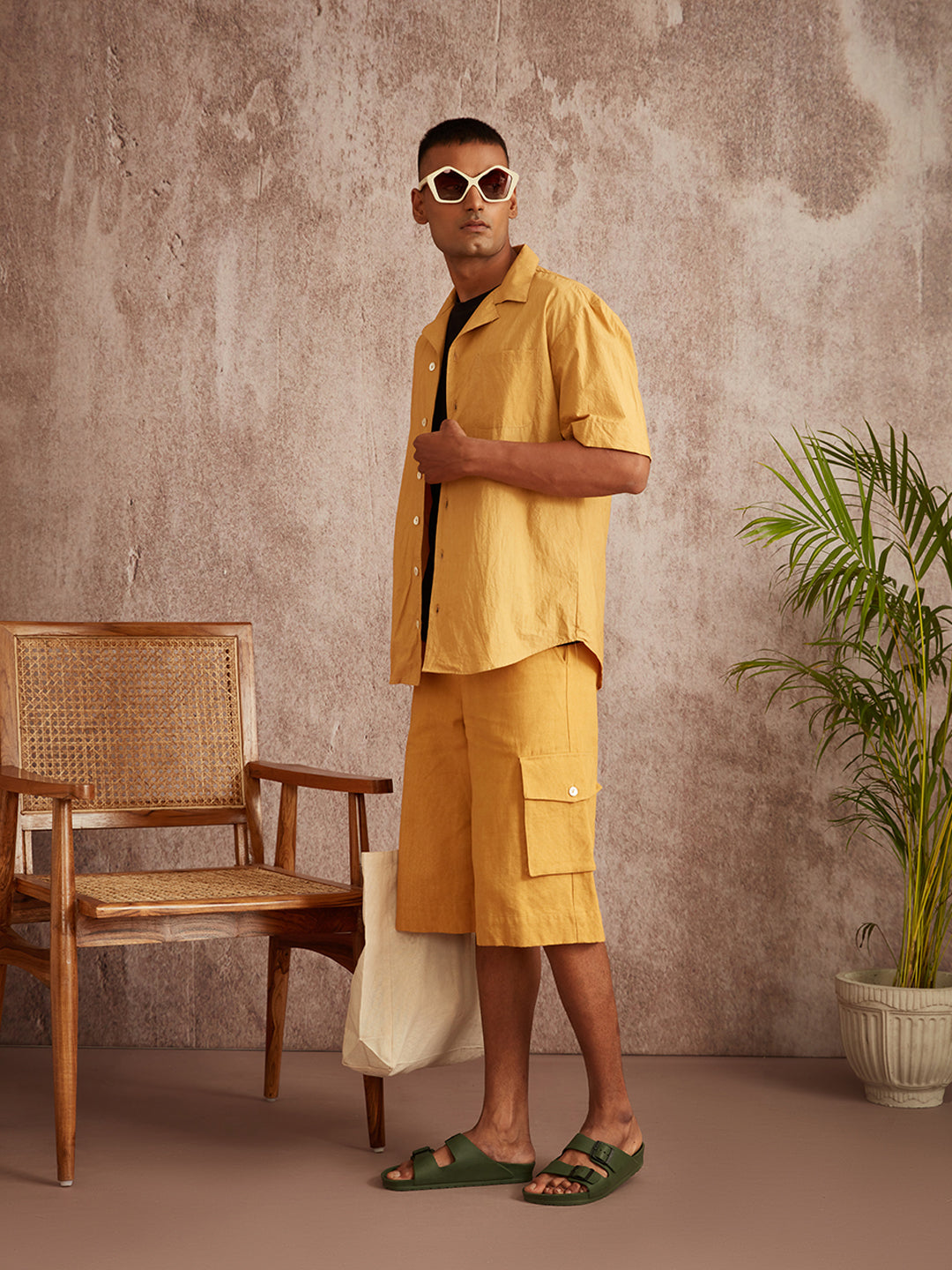 Lapel collar shirt-Tortilla Brown