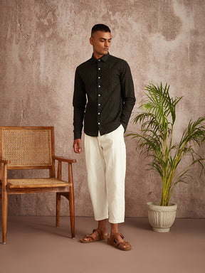 Classic collar shirt-Black