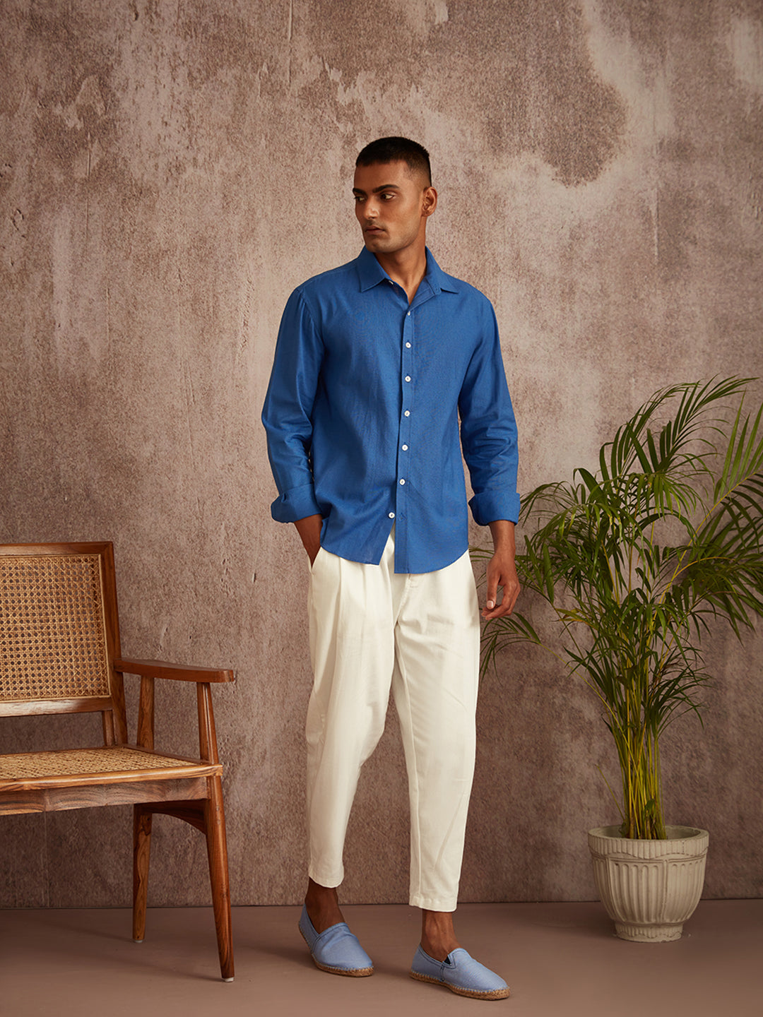 Oxford button-down shirt - Azure Blue