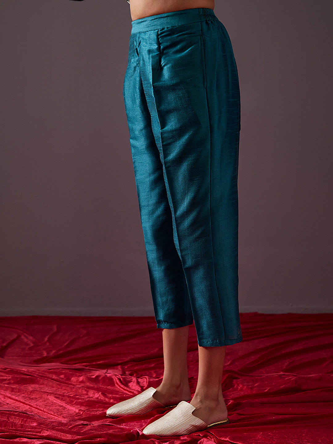 Straight pants- teal blue