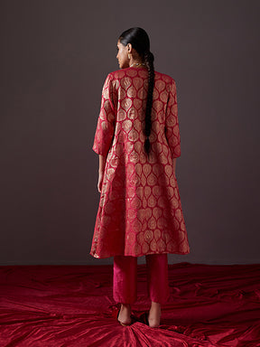 Banarasi zari jacket with straight kurta & Pants