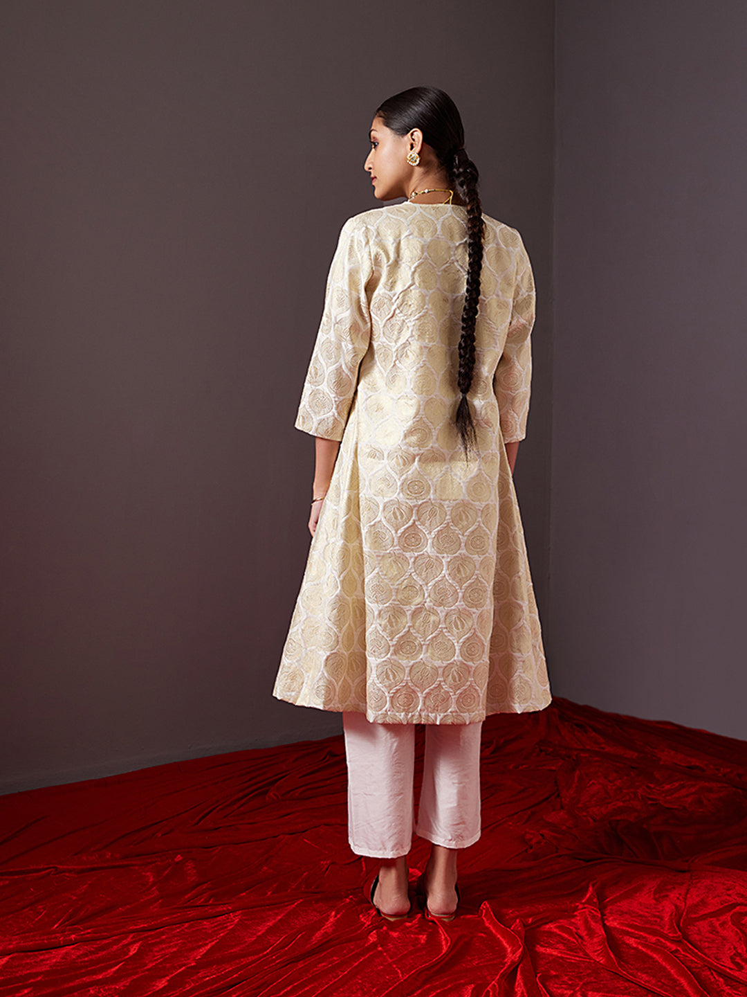 Banarasi zari jacket with straight kurta & Pants