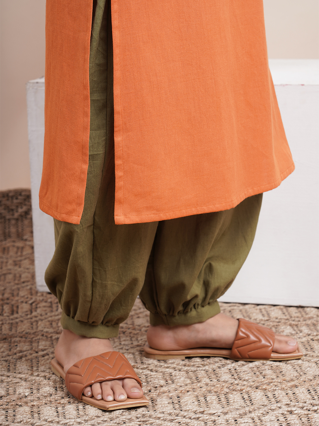 Olive Green Pathani Pants