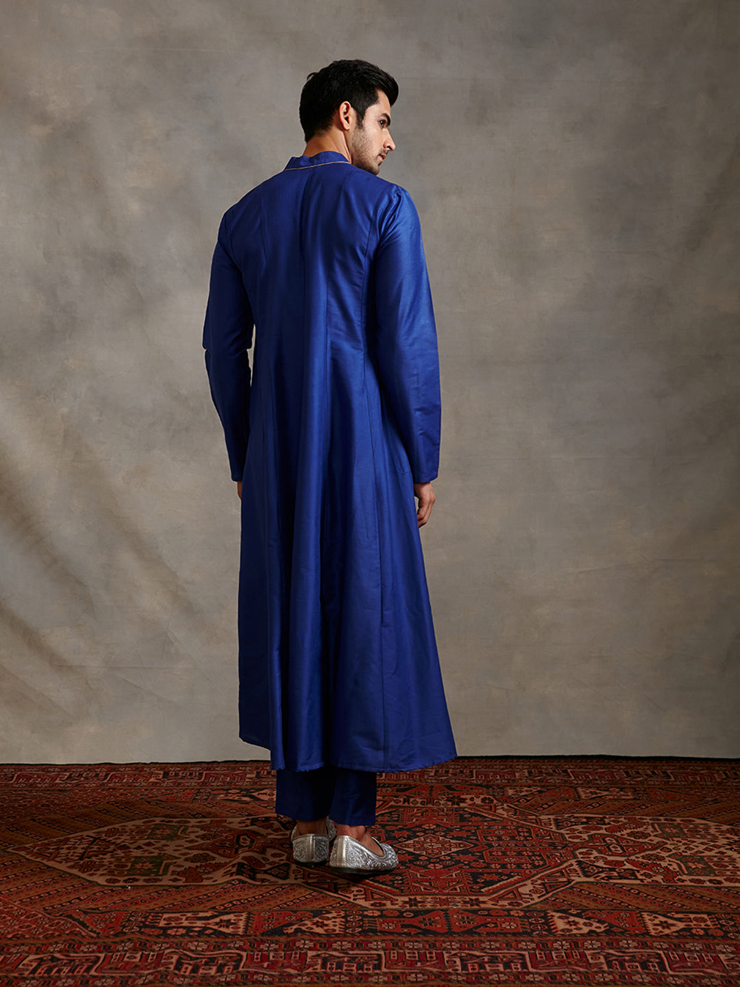 Banarasi paneled Anarkali kurta-imperial Blue