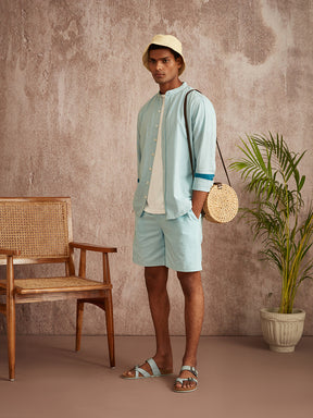 Relaxed overshirt-Blue