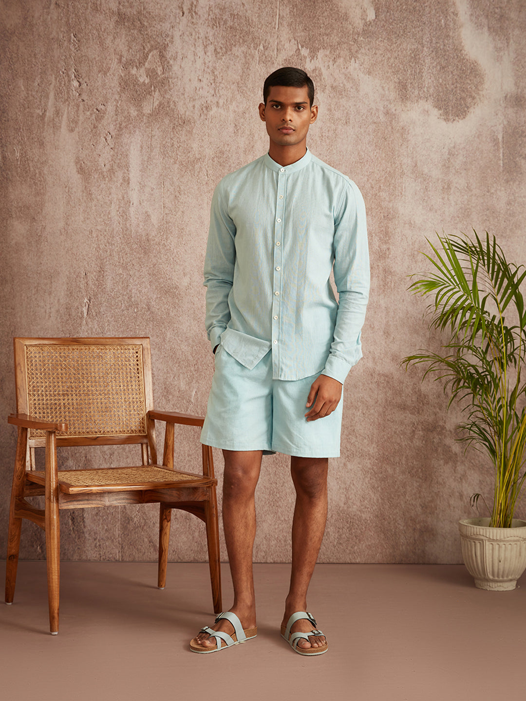 Relaxed overshirt-Blue