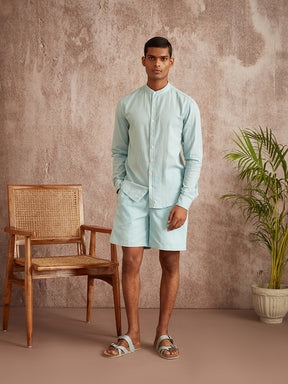 Relaxed overshirt-Blue