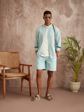 Relaxed overshirt-Blue