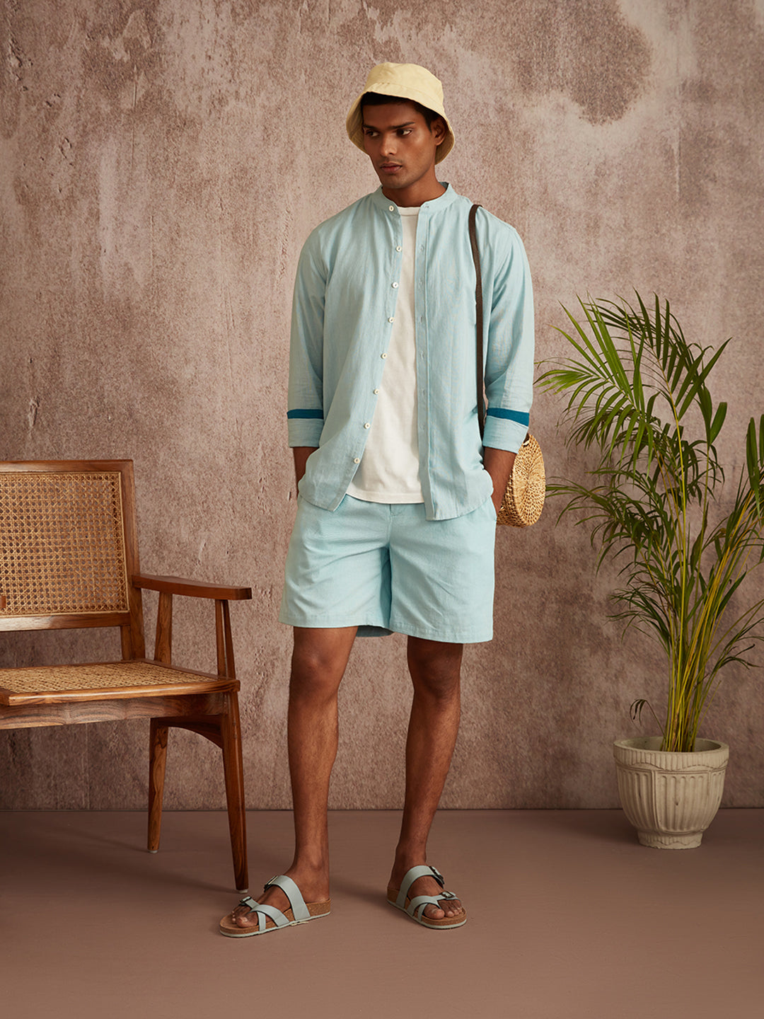 Relaxed overshirt-Blue