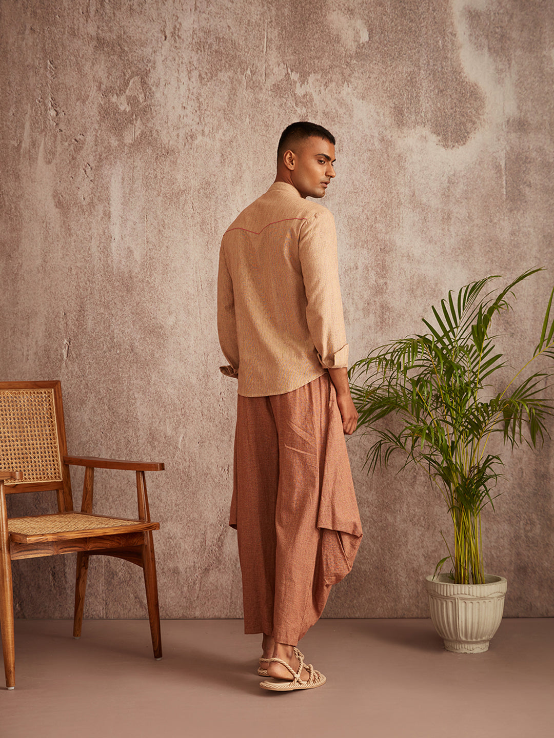 Rustic welt pocket shirt- Brown