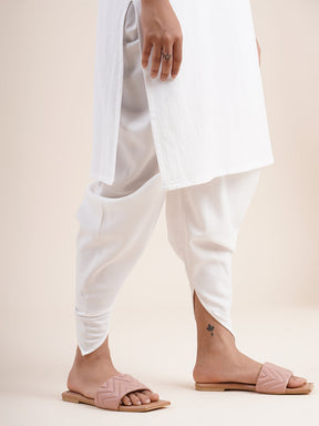 White Butterfly sleeved kurta paired with dhoti pants