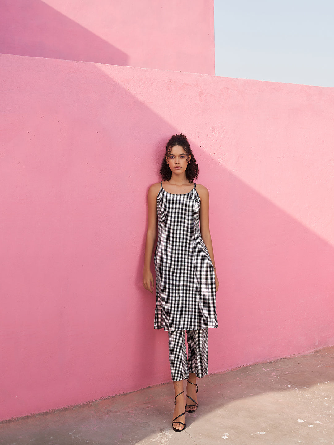 Strappy Gingham Checks Kurta