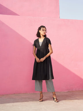 Self Check gathered Kurta with Strappy slip