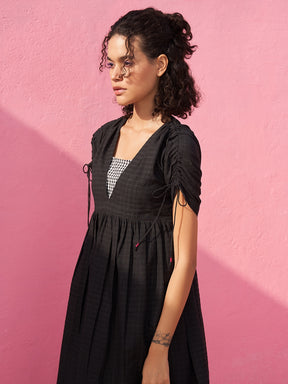 Self Check gathered Kurta with Strappy slip