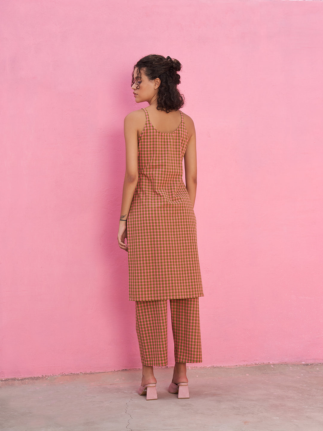 Strappy Gingham Checks Kurta