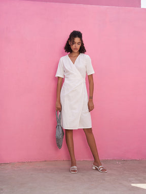 Wrap Around Dress in Cotton Gauze