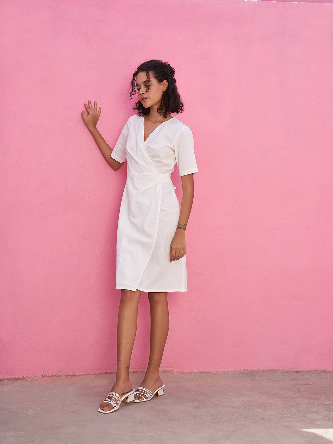 Wrap Around Dress in Cotton Gauze