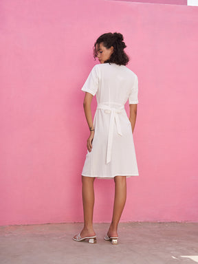 Wrap Around Dress in Cotton Gauze