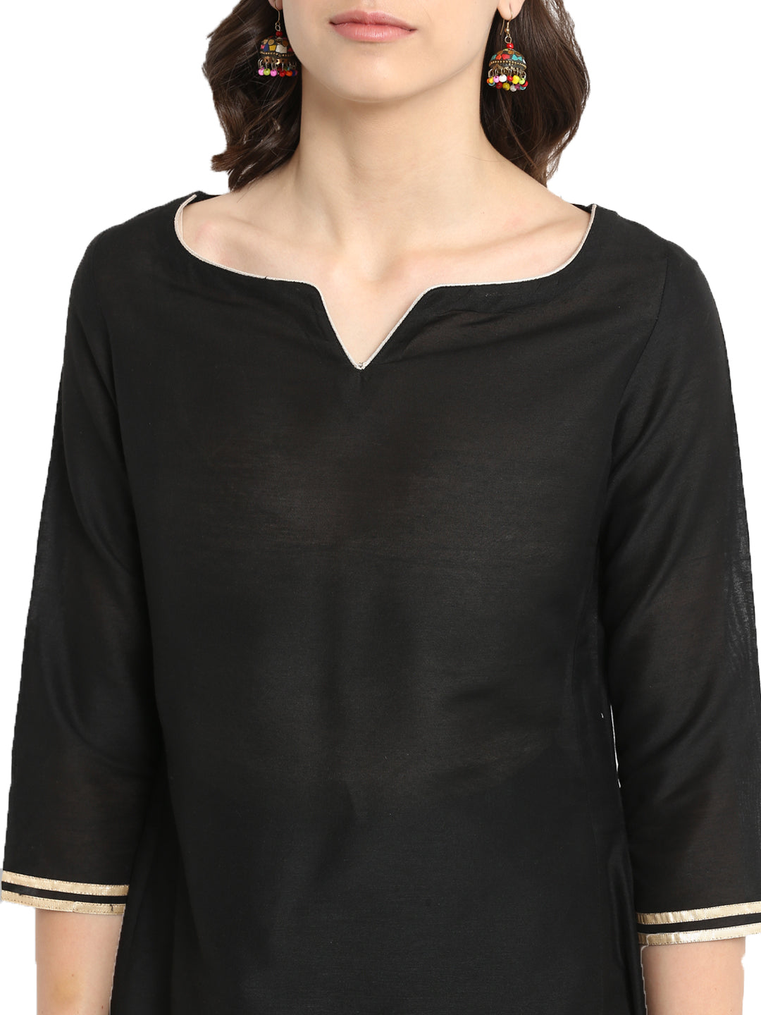 Black Banarasi Asymmetric Kurta