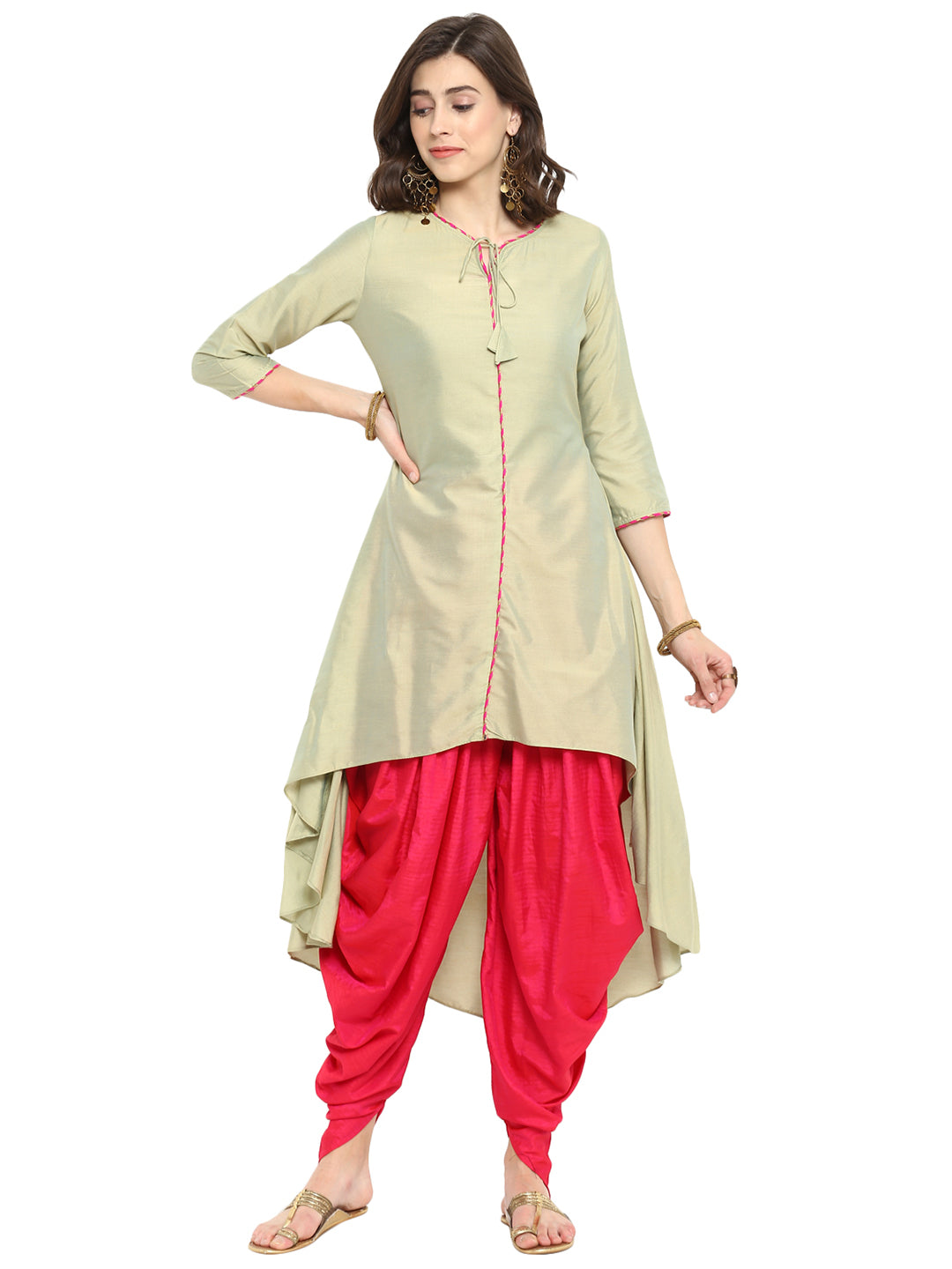 Abhishti Polysilk A Line Long and Short Kurta