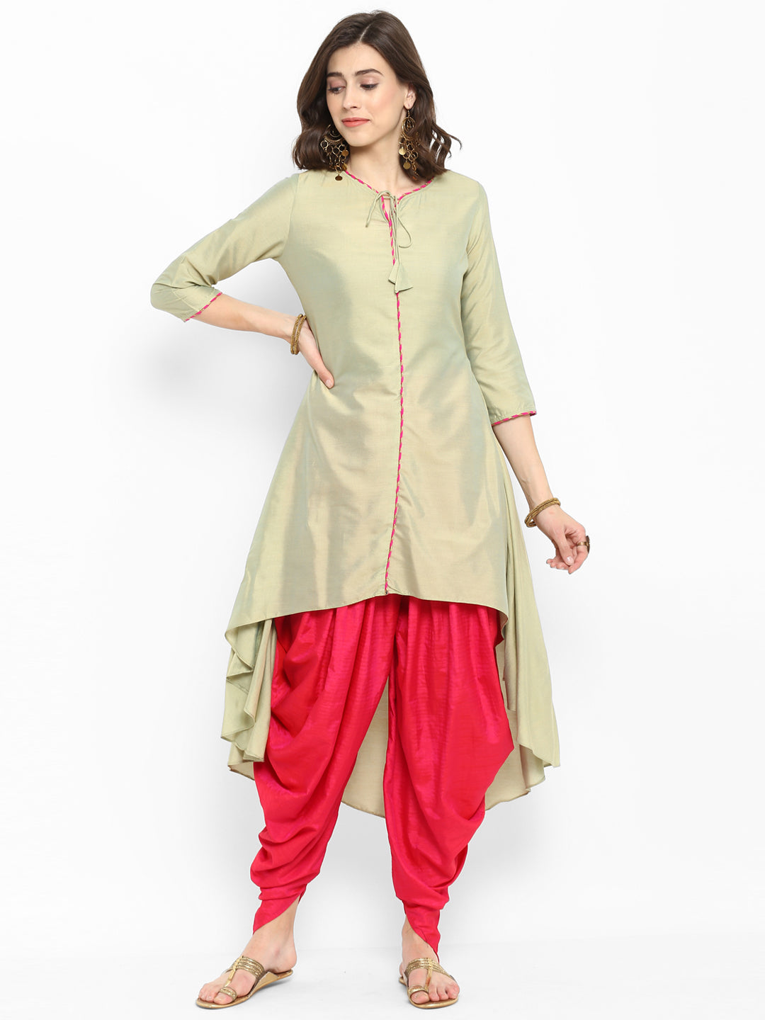 Abhishti Polysilk A Line Long and Short Kurta