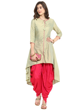 Abhishti Polysilk A Line Long and Short Kurta