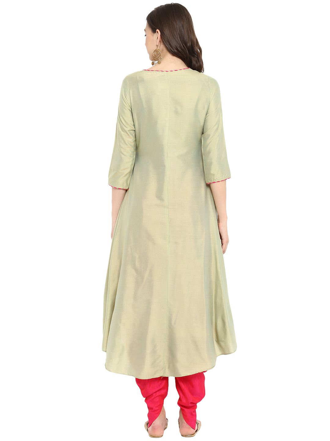 Abhishti Polysilk A Line Long and Short Kurta