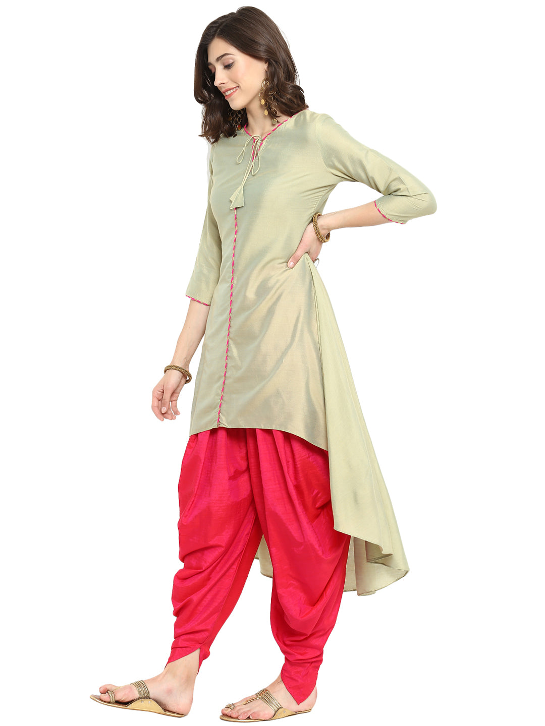 Abhishti Polysilk A Line Long and Short Kurta