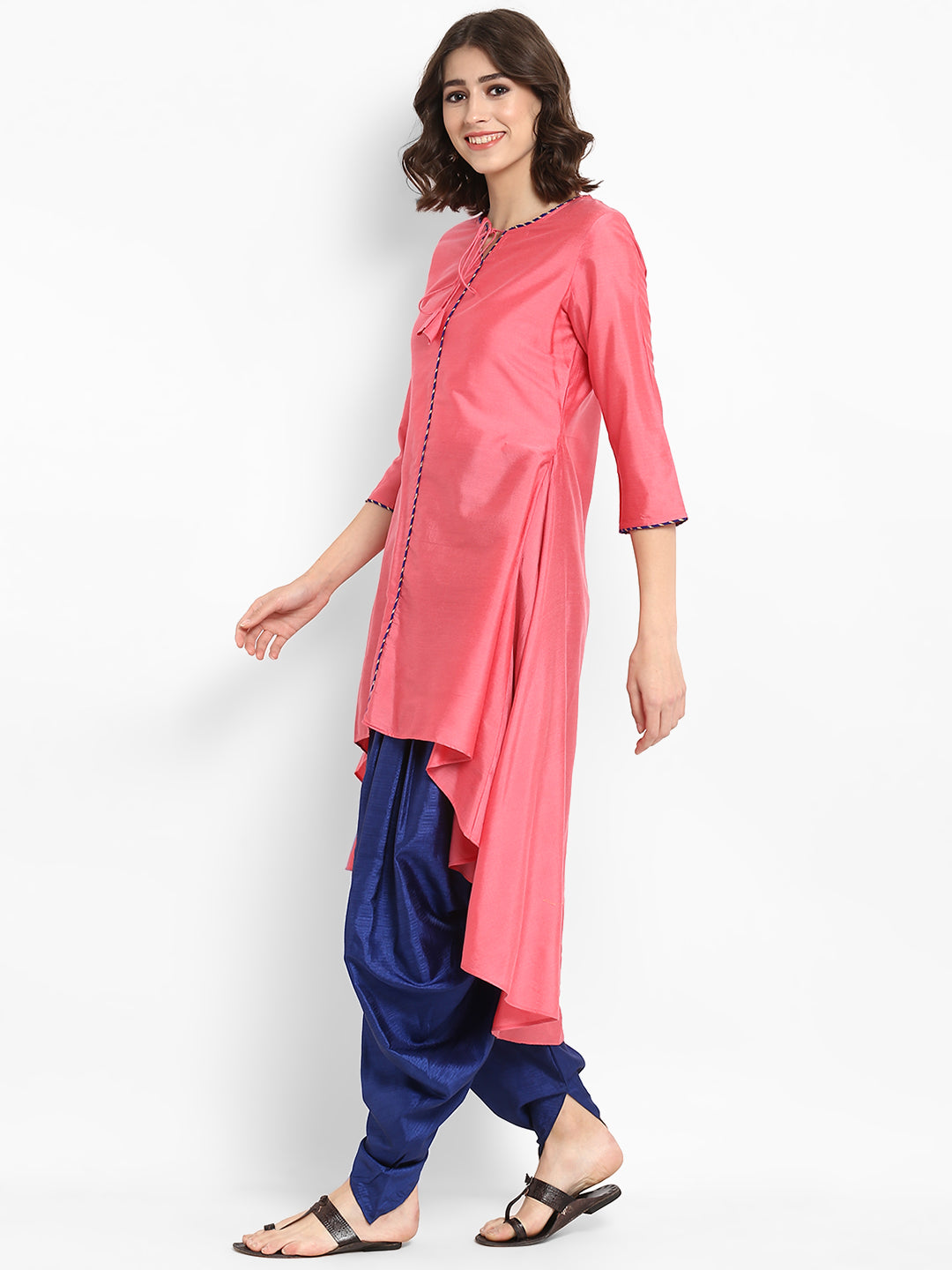 Abhishti Polysilk A Line Long and Short Kurta