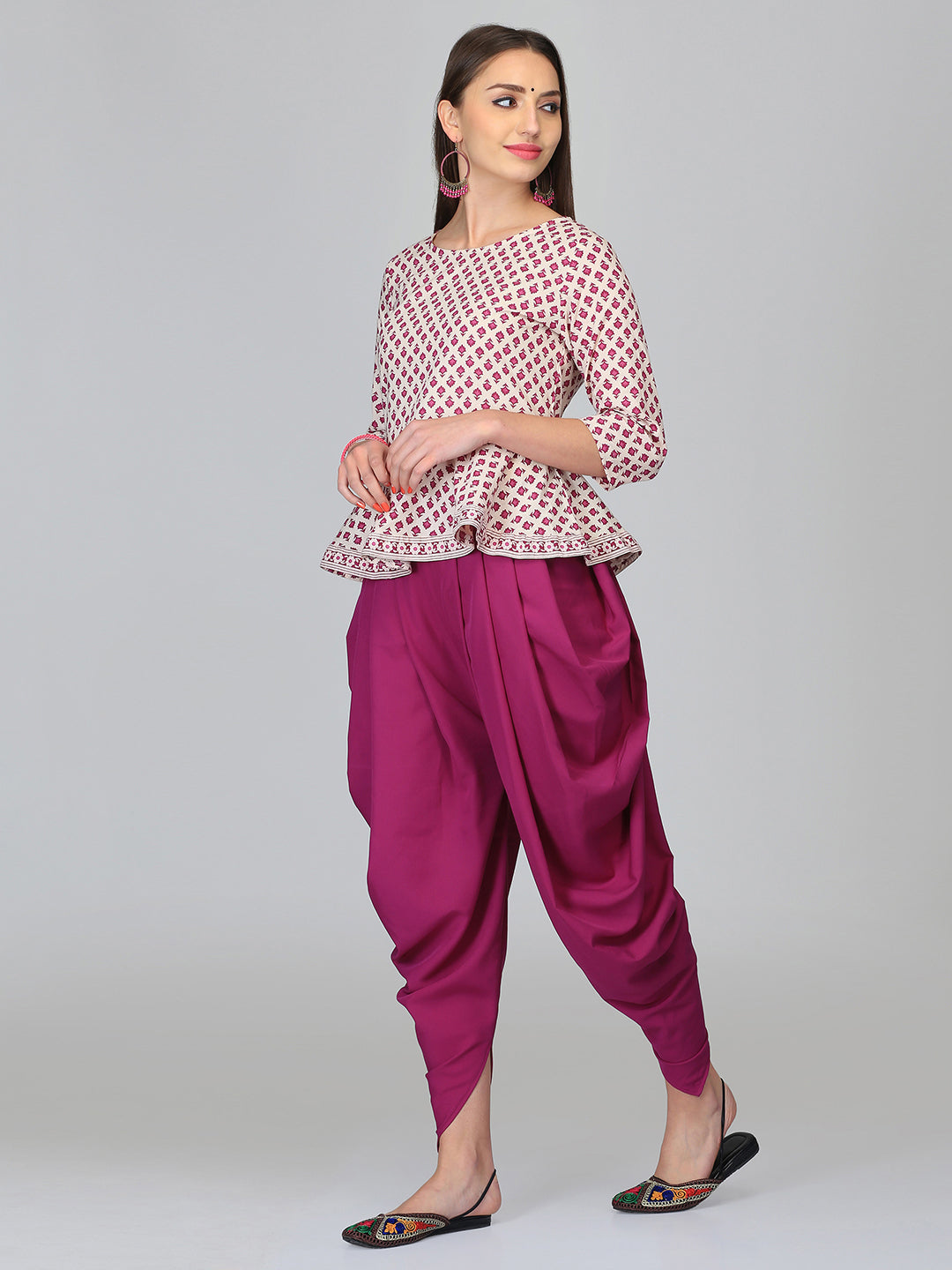 Abhishti Sanganeri Booti Peplum Top