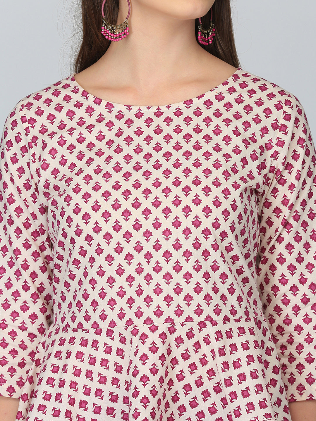 Abhishti Sanganeri Booti Peplum Top