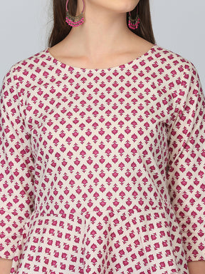 Abhishti Sanganeri Booti Peplum Top